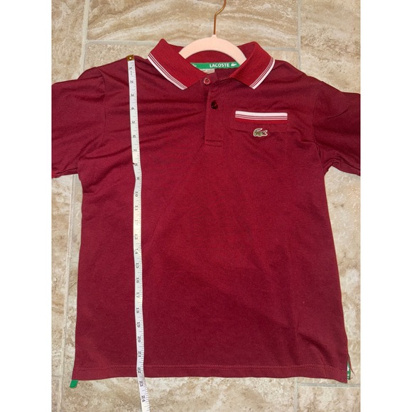 Lacoste Polo Shirt Mens Burgundy Red 100% Cotton Short Sleeve Size 3 - Picture 5 of 7